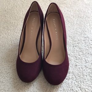 Brand New  Wine  Suede Heels